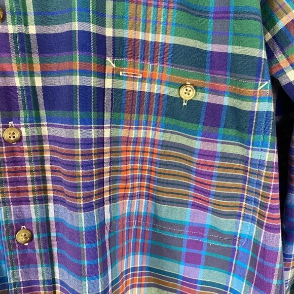 Polo Ralph Lauren Shirt Mens 3XB Cotton Plaid Pockets Long Sleeve‎ TP-2641 - Picture 4 of 11